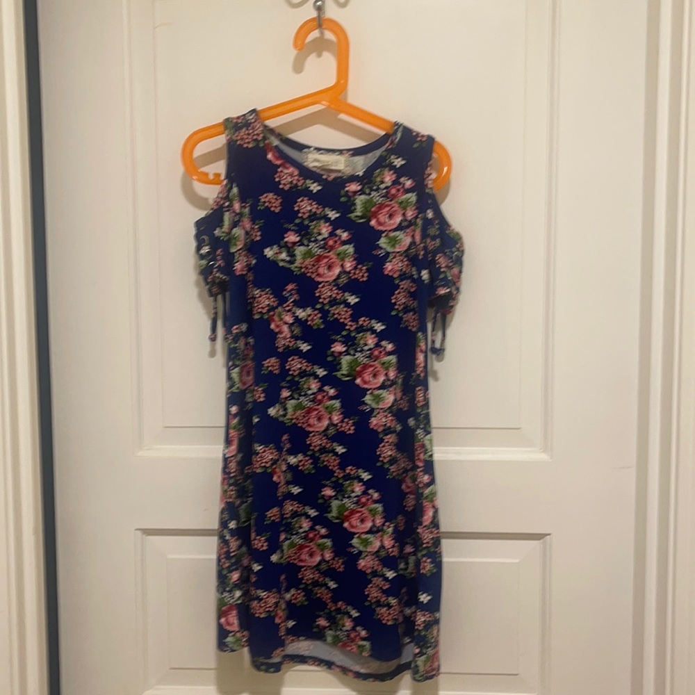 Adorable cold shoulder floral dress